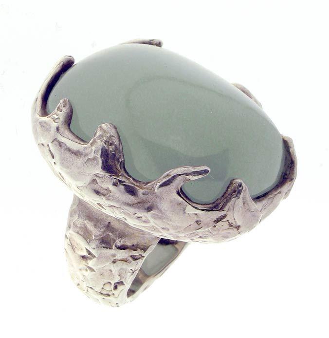 Krappenring mit riesigem Aquamarin Cabochon