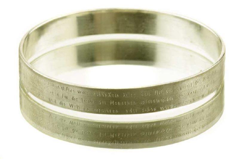 Silver bracelet with engraved message ...